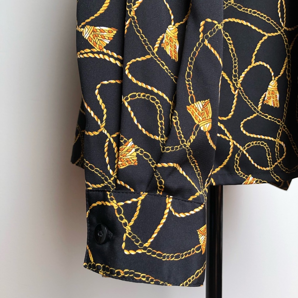 Vintage Gold Ropes & Chains Button Up - Picture 8 of 8